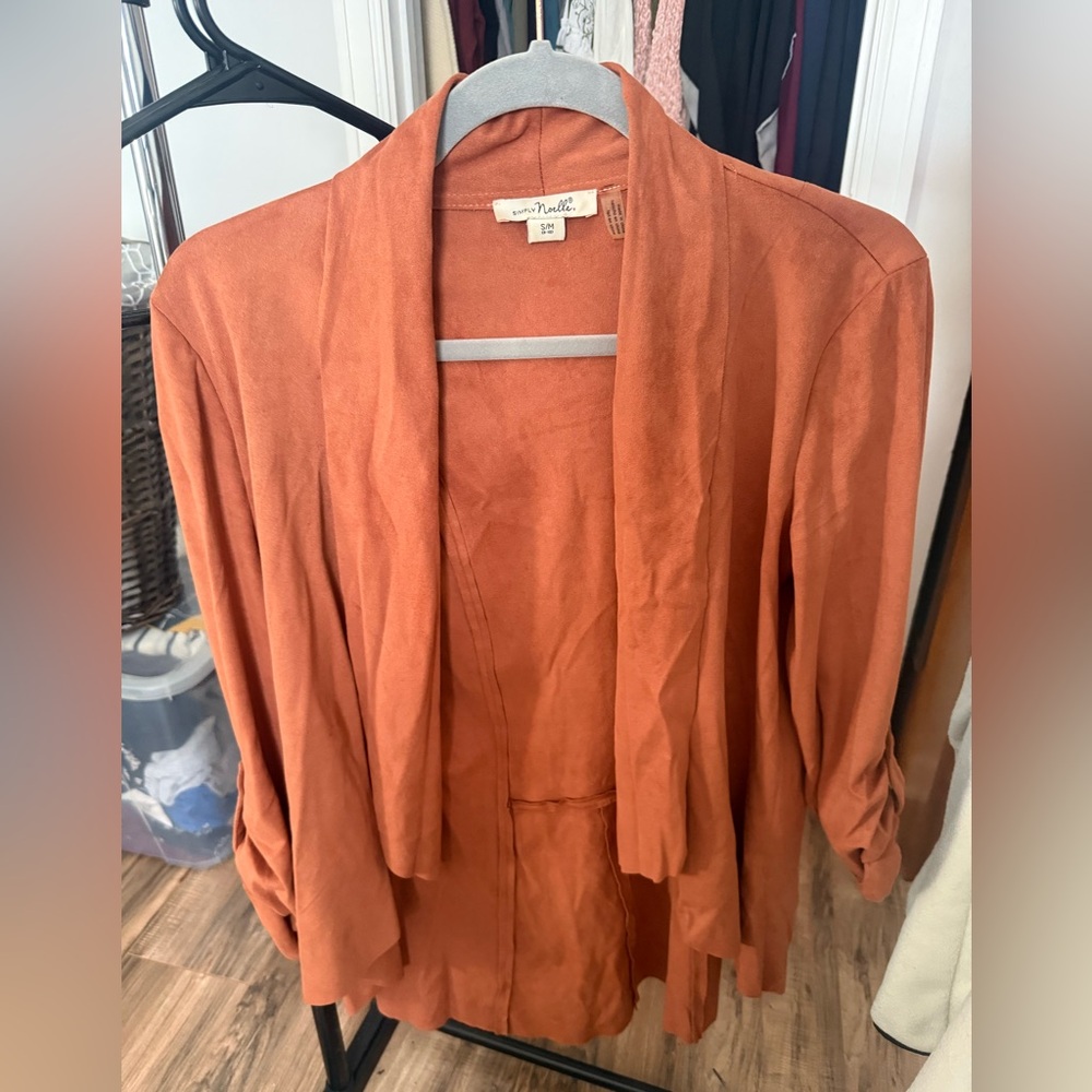 Simply Noelle Rust Orange “Suede” Blazer